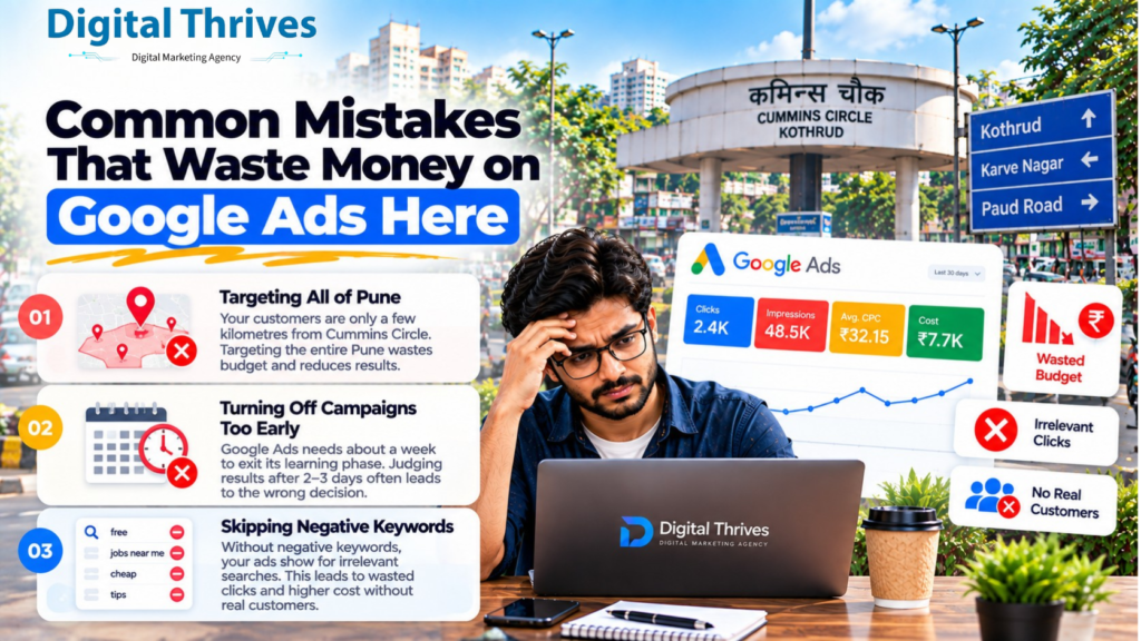 Common Google Ads mistakes that waste budget for Kothrud local businesses