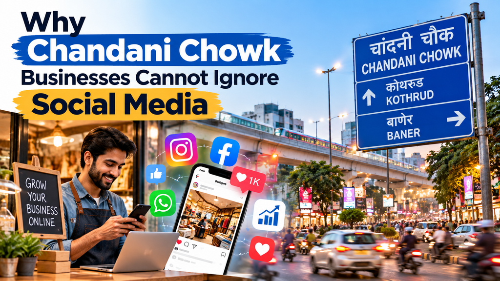 Chandani Chowk flyover area with local shops and businesses near Kothrud