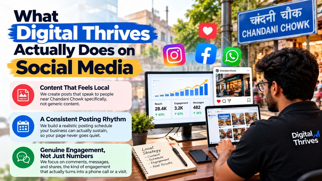 Digital Thrives social media management plan for local businesses near Chandani Chowk