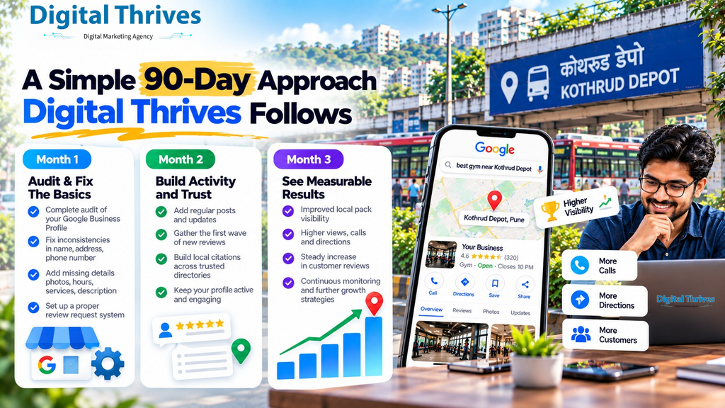 90-day Google Maps ranking strategy followed by Digital Thrives